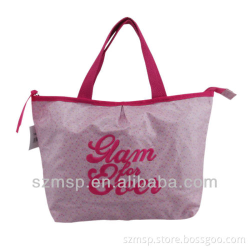 colorful embroidery logo glued canvas TC mini waterproof shopping bag/mini handle tote bag